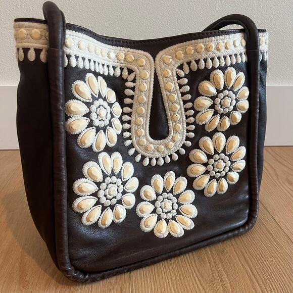 Vintage Lockheart Brighton Embellished Leather Handbag - Picture 1 of 14